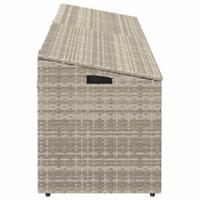 Tuinbox 220x50x58 cm poly rattan lichtgrijs - thumbnail