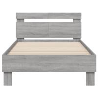 Bedframe met hoofdeinde bewerkt hout grijs sonoma 100x200 cm - thumbnail