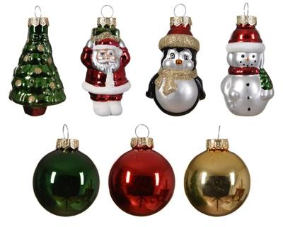 Mix glas d4.5l3.5h7 cm krd ass 5st kerst Decoris - Decoris Mix glas d4.5l3.5h7 cm krd ass 5st kerst Decoris - Decoris