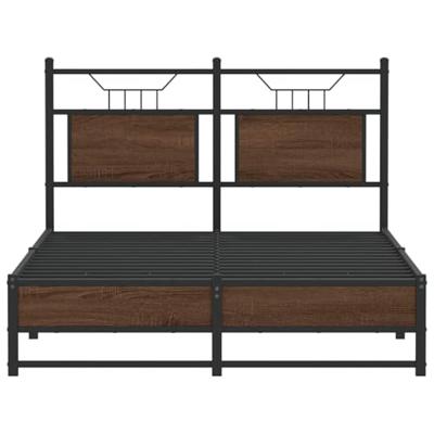 Bedframe zonder matras bewerkt hout bruin eikenkleur 120x190 cm Bedframe zonder matras bewerkt hout bruin eikenkleur 120x190 cm
