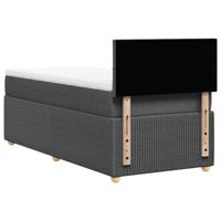 Boxspring met matras stof donkergrijs 120x190 cm - thumbnail