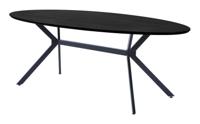 WOOOD Ovale Eettafel 'Bruno' 220 x 100cm, kleur zwart - thumbnail