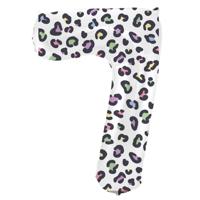 Folieballon Cijfer 7 Wit Met Panterprint (86cm) - thumbnail