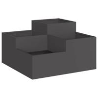VidaXL Tuin bloempot zwart 100 x 100 x 48 cm staal - thumbnail