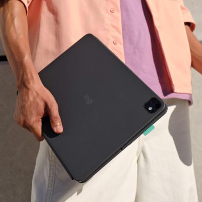 Logitech Flip Folio, toetsenbordcase voor iPad Pro 13-inch (M4) en iPad Air 13-inch (M2 en M3) (2024, 2025) - beschermhoes met afneembaar toetsenbord - Grafiet - QWERTY