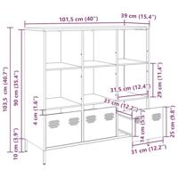 Hoge kast 101,5x39x103,5 cm staal wit - thumbnail