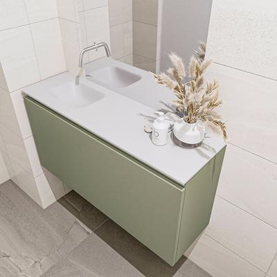 MONDIAZ OLAN 100cm toiletmeubel army. LEX wastafel talc links geen kraangat MONDIAZ OLAN 100cm toiletmeubel army. LEX wastafel talc links geen kraangat