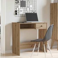 Bureau 80x40x75 cm bewerkt hout artisanaal eikenkleurig - thumbnail
