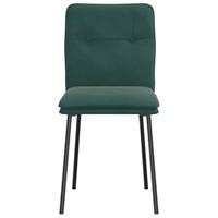 Eetkamerstoelen 4 st fluweel donkergroen - thumbnail