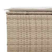 5-delige Loungeset met kussens poly rattan en acaciahout beige - thumbnail