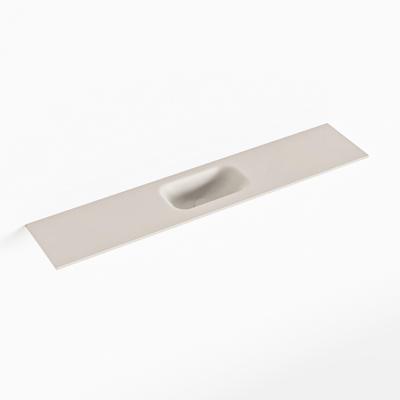 MONDIAZ EDEN Linen solid surface inleg wastafel voor toiletmeubel 110cm. Positie wasbak midden
