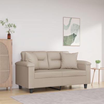 Sierkussens 2 st 40x40 cm microvezelstof crèmekleurig