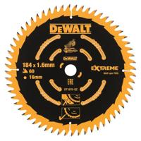 DeWALT Cirkelzaagblad voor Hout | Extreme | Ø 184mm Asgat 16mm 60T - DT1670-QZ - thumbnail