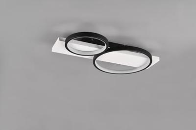 Trio Leuchten Plafondlamp Medera 2 lichts L 54 cm wit zwart