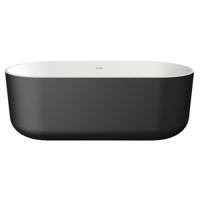 XenZ Vrijstaand Bad Mauro 180x84x64 cm Solid Surface Zwart - thumbnail