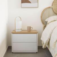 Kave Home Nachtkastje 'Abilen' Eiken, 53 x 44cm, kleur Wit - thumbnail