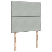 Boxspring met matras fluweel lichtgrijs 100x200 cm - thumbnail