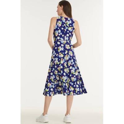 Lauren Ralph Lauren maxi jurk met all over print en ceintuur blauw Lauren Ralph Lauren maxi jurk met all over print en ceintuur blauw
