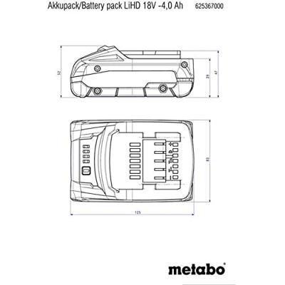 Metabo Accu-pack LiHD 18 V - 4.0 Ah (625367000)