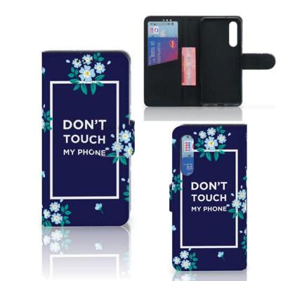 Xiaomi Mi 9 SE Portemonnee Hoesje Flowers Blue DTMP Xiaomi Mi 9 SE Portemonnee Hoesje Flowers Blue DTMP