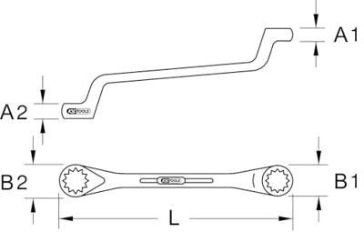 KS Tools 9641112 964.1112 Dubbele ringsleutel Sleutelbreedte (metrisch) 22 - 24 mm - thumbnail