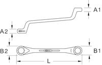 KS Tools 9641112 964.1112 Dubbele ringsleutel Sleutelbreedte (metrisch) 22 - 24 mm - thumbnail