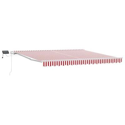 VidaXL Inklapbaar zonnescherm met rood en wit 400 ×300 cm stof