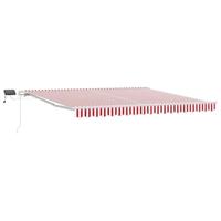 VidaXL Inklapbaar zonnescherm met rood en wit 400 ×300 cm stof - thumbnail