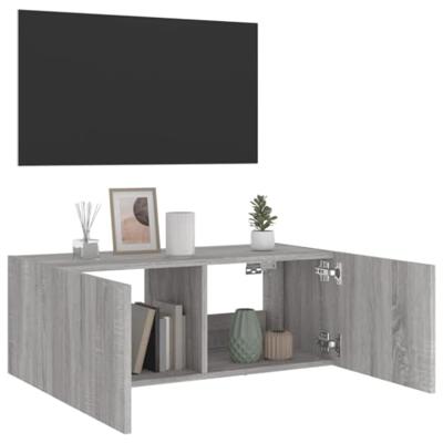 Tv-wandmeubel met LED-verlichting 80x35x31 cm grijs sonoma Tv-wandmeubel met LED-verlichting 80x35x31 cm grijs sonoma