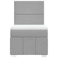 Boxspring met matras stof lichtgrijs 80x200 cm - thumbnail