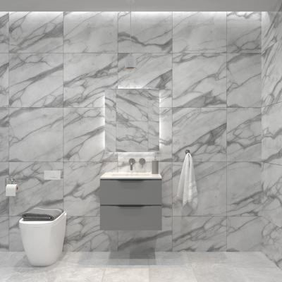 Badkamermeubelset Gliss Design Hera Mat Zwart 90cm 2 Laden Beton Grijs Mat (Keuze Wastafel)