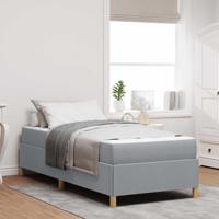 Boxspring bed Anders Lichtgrijs en Wit 100 x 200 cm Stof - thumbnail