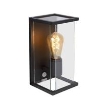 Lucide CLAIRE - Wandlamp Binnen/Buiten - 1xE27 - IP54 - Beweging & dag/nacht sensor - Antraciet - thumbnail