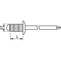 Gesipa Blindklinknagel | klinknagelschacht d x l 4,8 x 15 mm | aluminium / staal standaard | 500 stuks - 1433832 1433832 - thumbnail