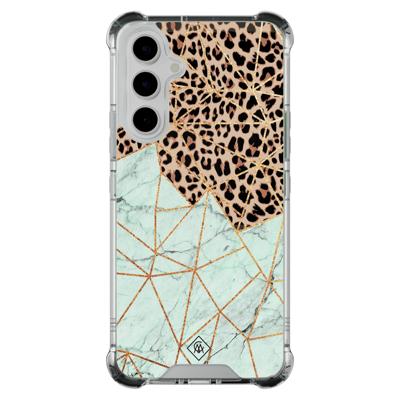 Samsung Galaxy A54 shockproof hoesje - Luipaard marmer mint
