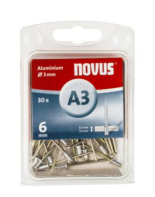 Novus Blindklinknagel A3 X 6mm | Alu SB | 30 stuks - 045-0020 045-0020