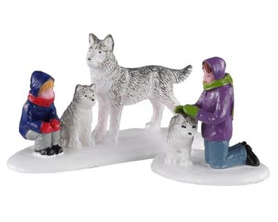 Lemax future sled dogs s/2 kerstdorp figuur type 3 Vail Village 2020