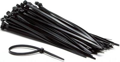 100 Tiewraps / kabelbinders 4,8x200mm zwart nylon