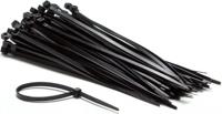 100 Tiewraps / kabelbinders 4,8x200mm zwart nylon - thumbnail