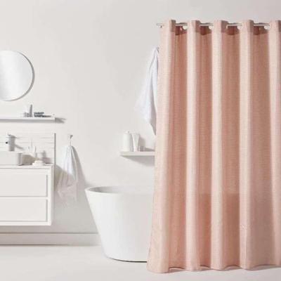 Wafel Douchegordijn - Roze - Polyester - 180 x 200 cm - 12 Haken - UTILITY - TODAY
