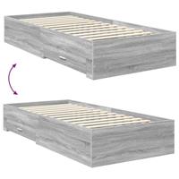 Bedframe met hoofdeinde Grijs Sonoma 90 x 200 cm Bewerkt hout - thumbnail