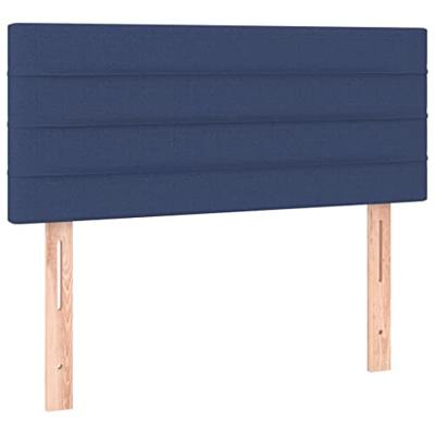 Boxspring met matras stof blauw 80x200 cm