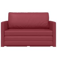 Slaapbank 110cm Wijnrood Kunstleer - thumbnail
