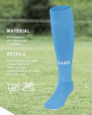 JAKO 3814 Kousen Glasgow 2.0 - Hemelsblauw - 2 (31-34)