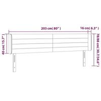Hoofdbord LED 203x16x78/88 cm stof crèmekleurig - thumbnail
