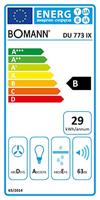 Bomann DU 773 IX 320,7 m³/uur Muurmontage Roestvrijstaal B - thumbnail