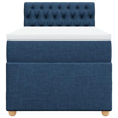Boxspring met matras stof blauw 90x190 cm