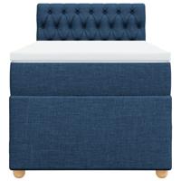 Boxspring met matras stof blauw 90x190 cm - thumbnail