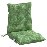 VidaXL Stoelkussens 2 st lage rug bladpatroon oxford stof - thumbnail