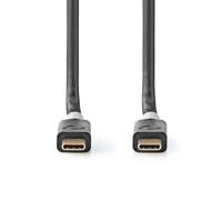 Nedis CCBW64020AT10 Usb-kabel Usb 3.2 Gen 2x2 Usb Type-c™ Male Usb Type-c™ Male 20 Gbps 100 W Verguld 1.00 M Rond Pvc Antraciet Window Box - thumbnail